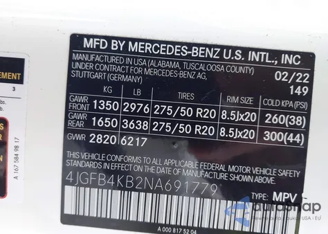 2022 Mercedes-Benz Gle 350 4Matic z USA, uszkodzony, nr VIN 4JGFB4KB2NA691779